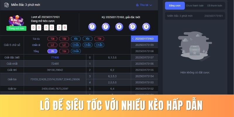 Lô đề siêu tốc với nhiều kèo hấp dẫn